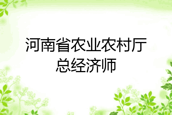 河南省农业农村厅总经济师