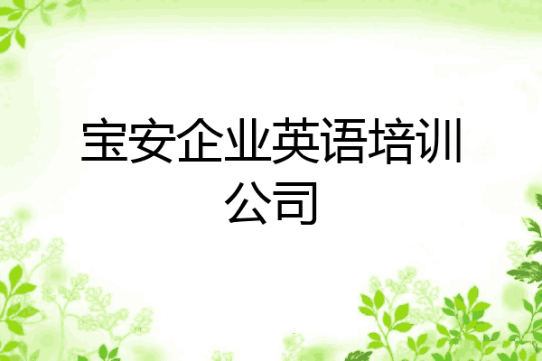 宝安企业英语培训公司