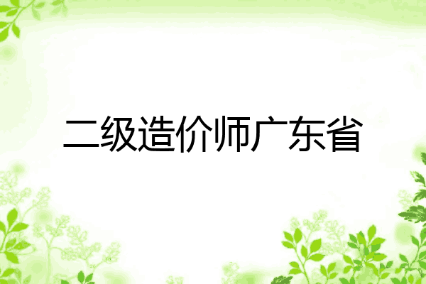 二级造价师广东省