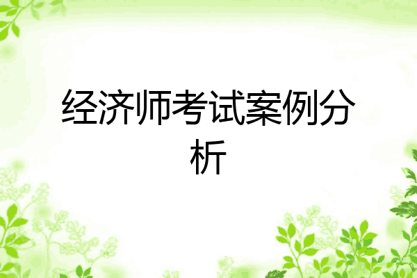 经济师考试案例分析
