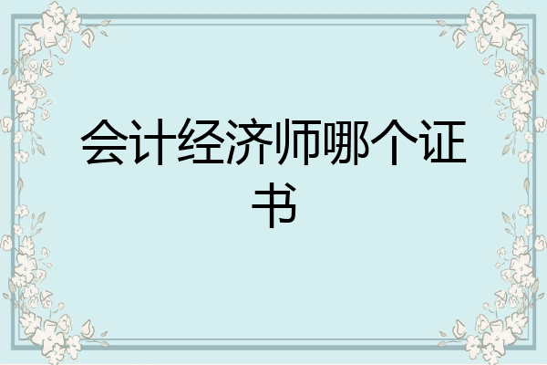 会计经济师哪个证书