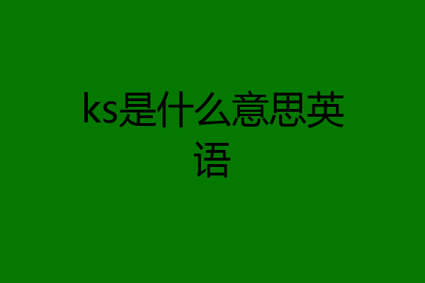 ks是什么意思英语