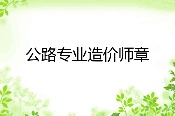 公路专业造价师章