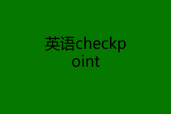 英语checkpoint