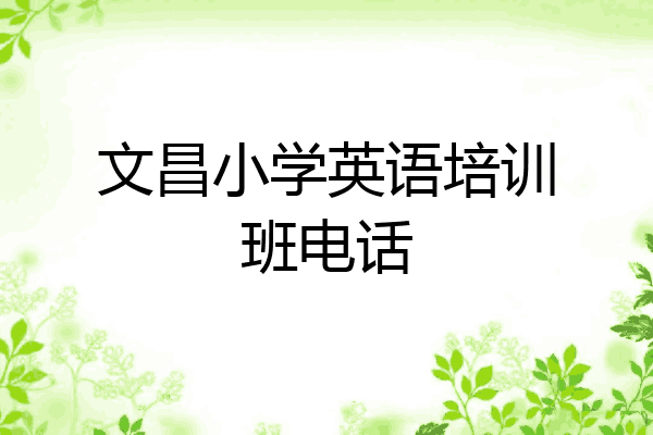 文昌小学英语培训班电话