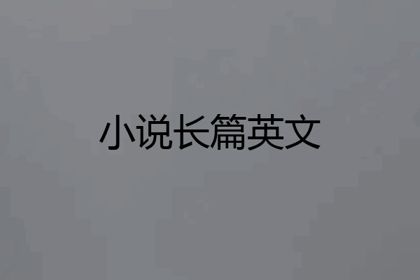 小说长篇英文
