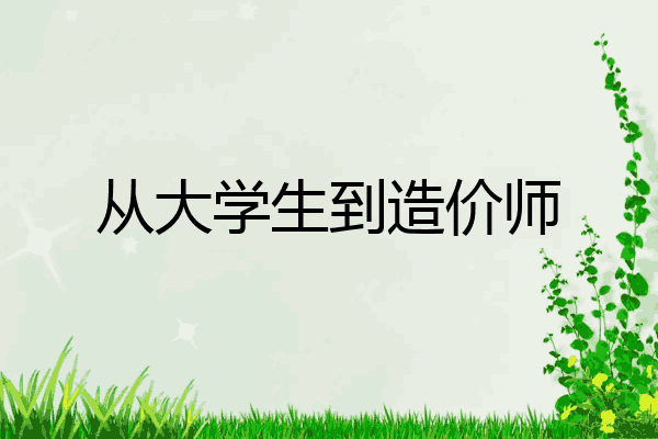 从大学生到造价师