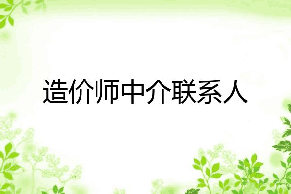 造价师中介联系人
