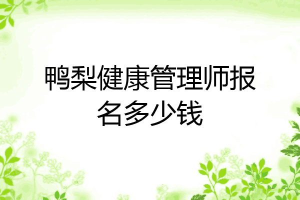 鸭梨健康管理师报名多少钱
