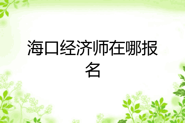 海口经济师在哪报名