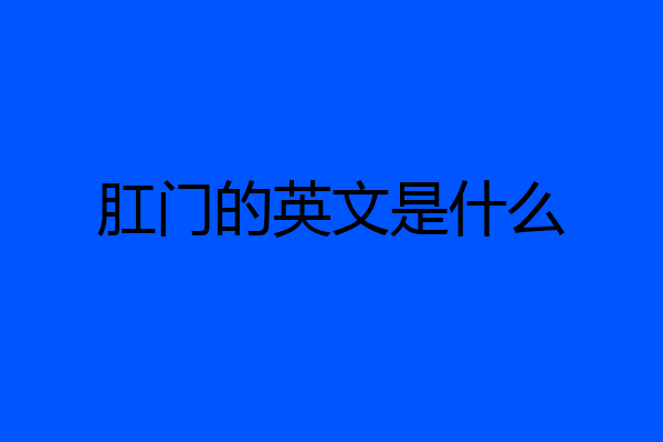 肛门的英文是什么