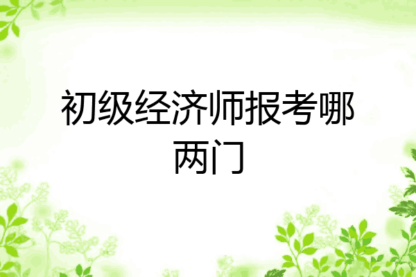初级经济师报考哪两门