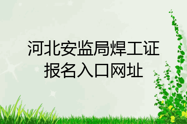 河北安监局焊工证报名入口网址