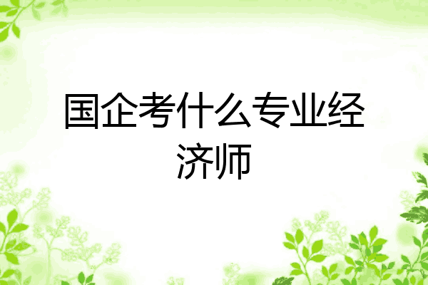 国企考什么专业经济师