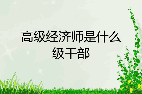 高级经济师是什么级干部