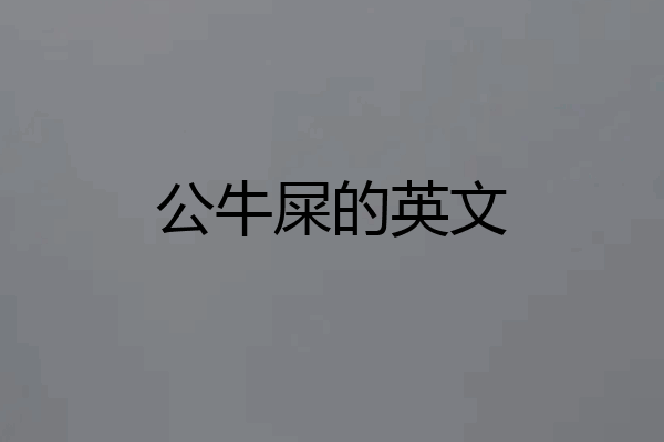 公牛屎的英文
