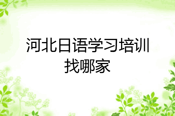 河北日语学习培训找哪家