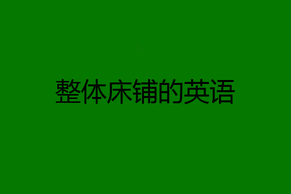 整体床铺的英语