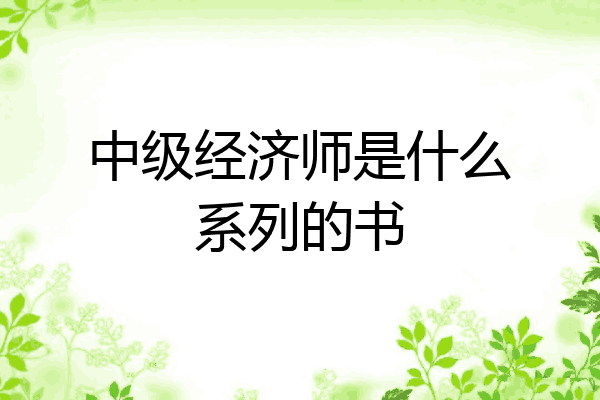 中级经济师是什么系列的书