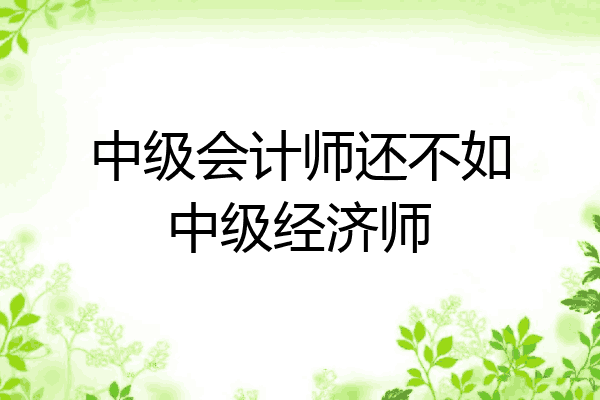 中级会计师还不如中级经济师
