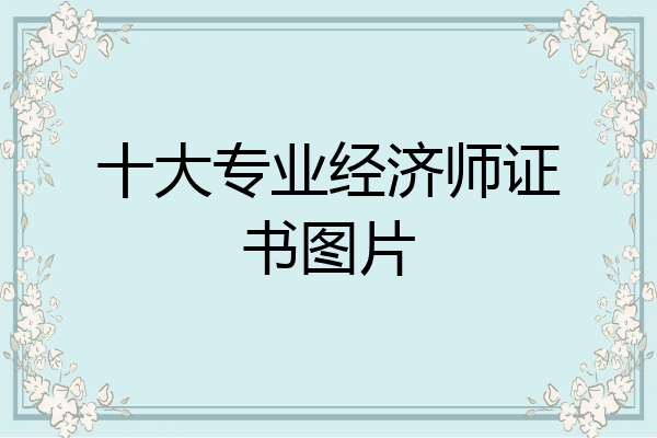 十大专业经济师证书图片