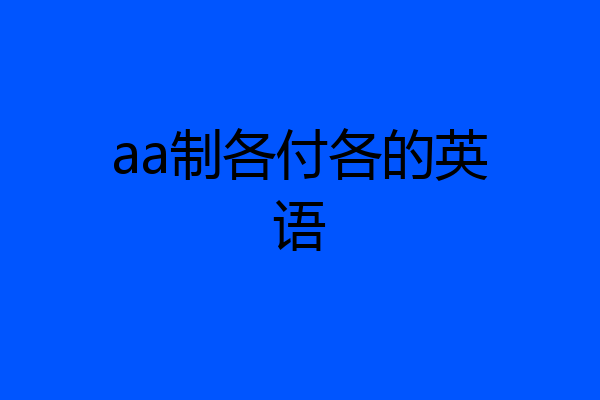 aa制各付各的英语