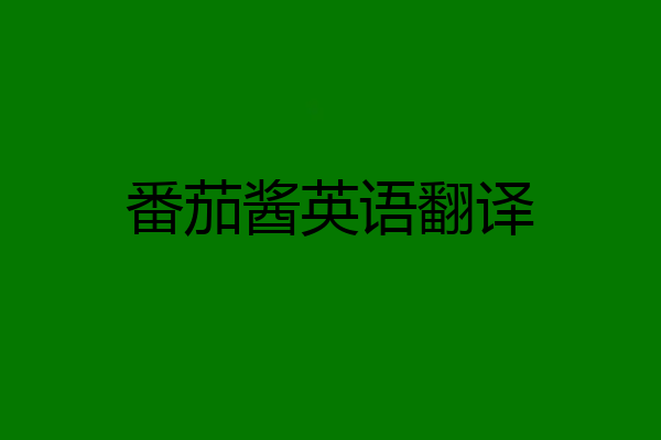番茄酱英语翻译