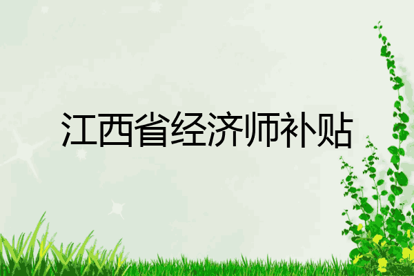 江西省经济师补贴
