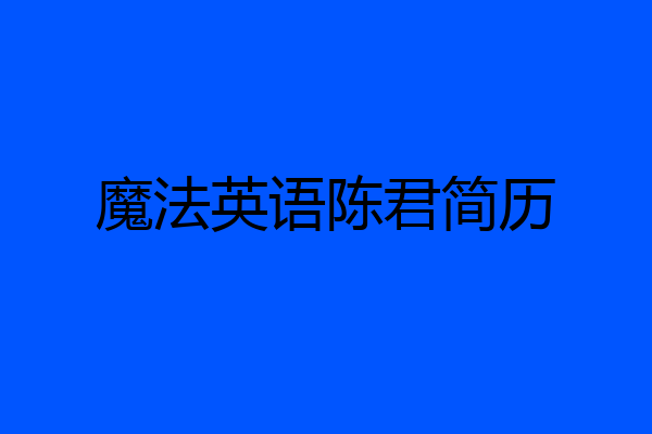 魔法英语陈君简历