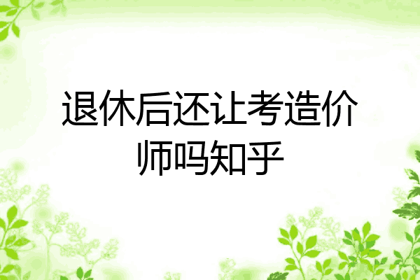 退休后还让考造价师吗知乎