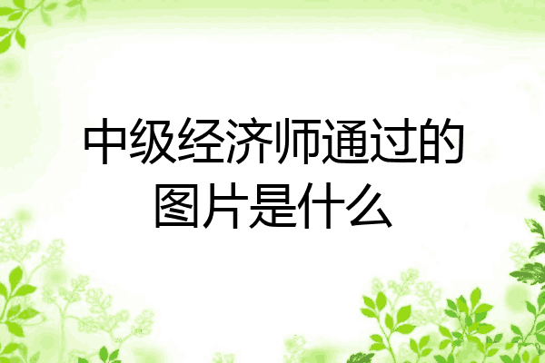 中级经济师通过的图片是什么
