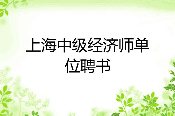 上海中级经济师单位聘书