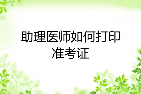 助理医师如何打印准考证