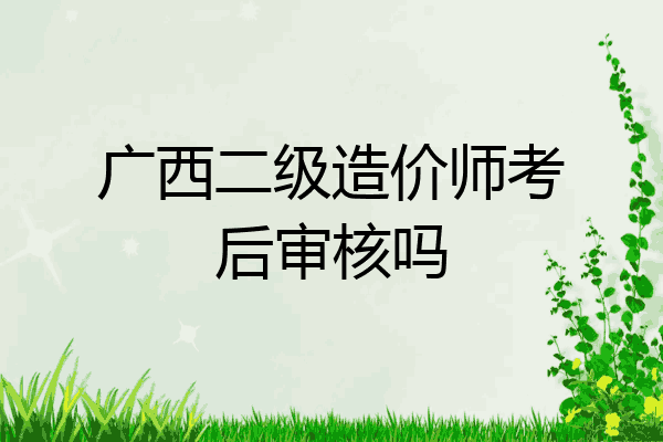 广西二级造价师考后审核吗