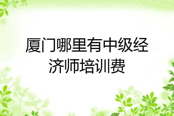 厦门哪里有中级经济师培训费