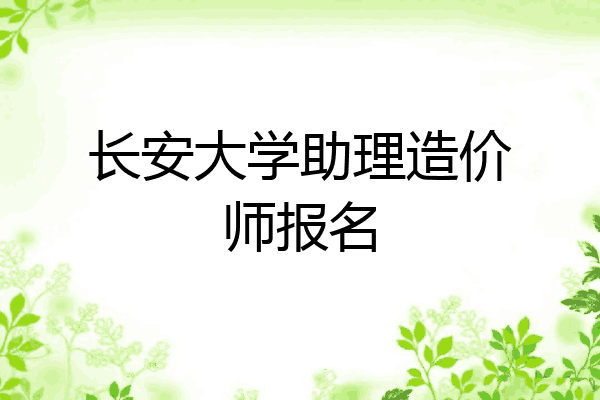 长安大学助理造价师报名
