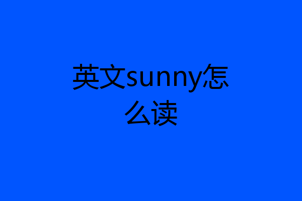 英文sunny怎么读
