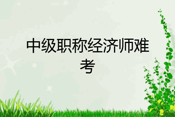 中级职称经济师难考