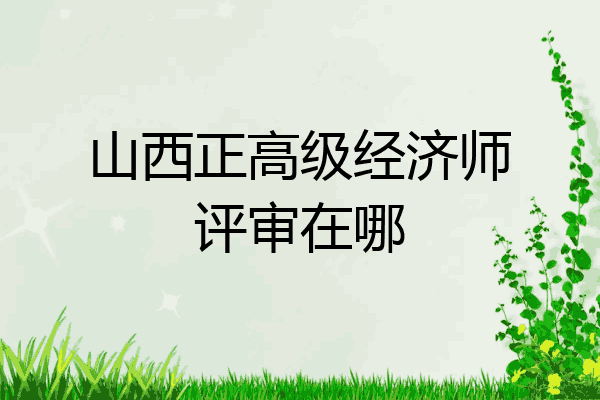 山西正高级经济师评审在哪