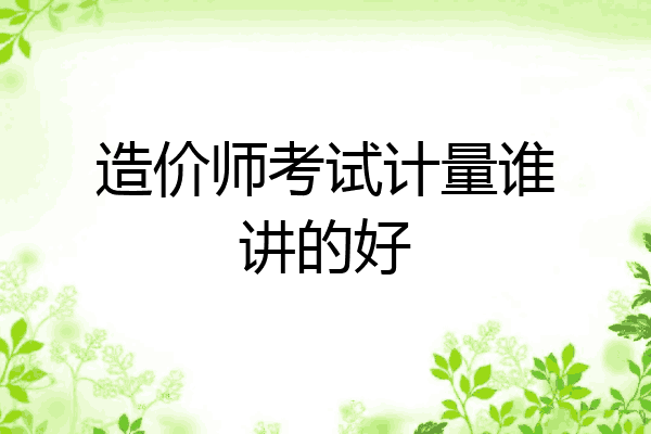 造价师考试计量谁讲的好