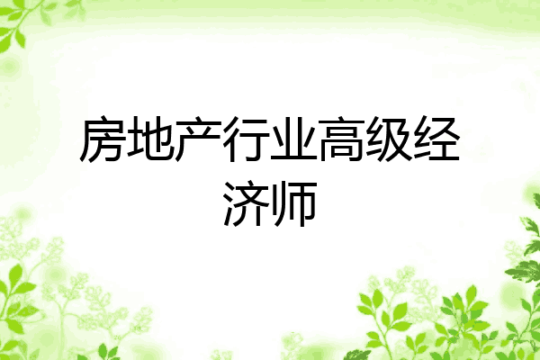 房地产行业高级经济师
