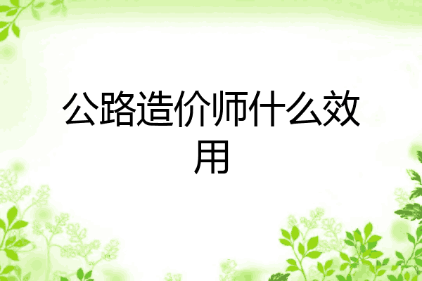 公路造价师什么效用