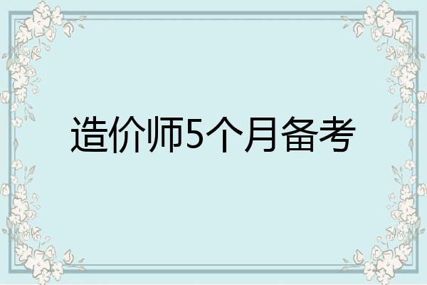 造价师5个月备考