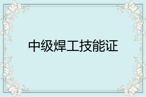 中级焊工技能证