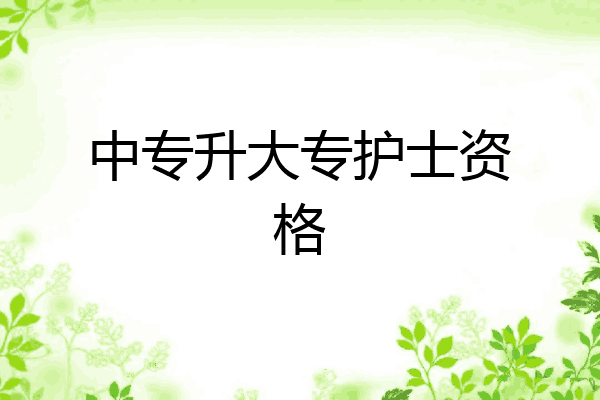 中专升大专护士资格