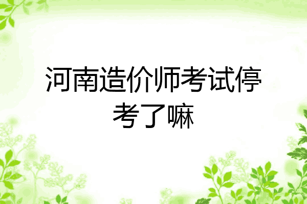 河南造价师考试停考了嘛