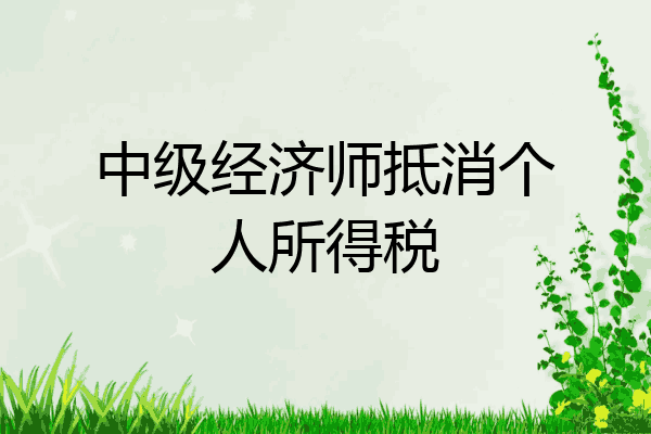 中级经济师抵消个人所得税