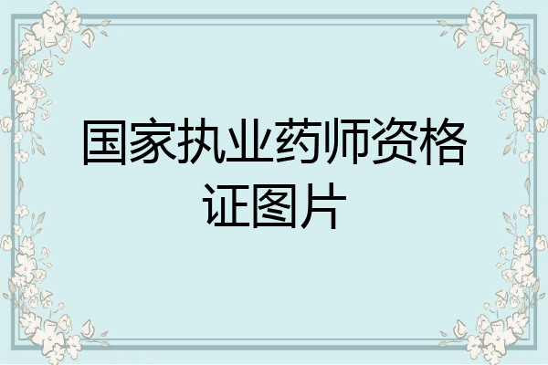 国家执业药师资格证图片