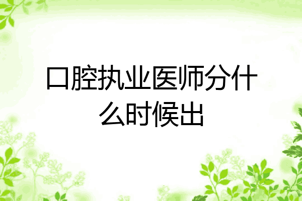 口腔执业医师分什么时候出