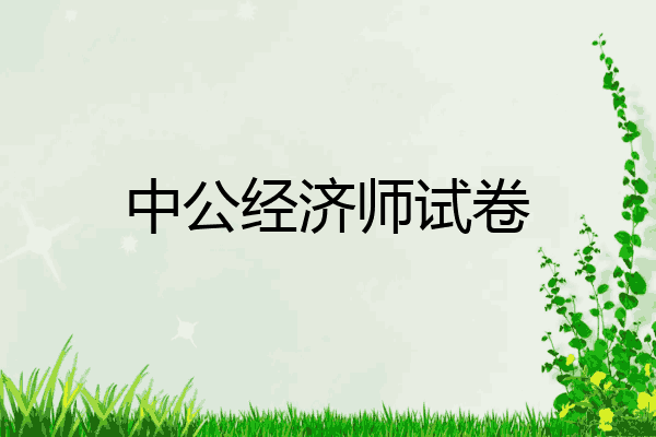 中公经济师试卷